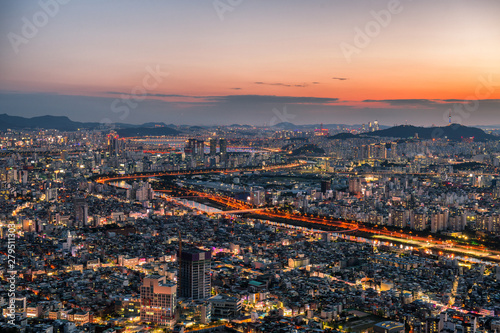 night view of seoul city south korea
