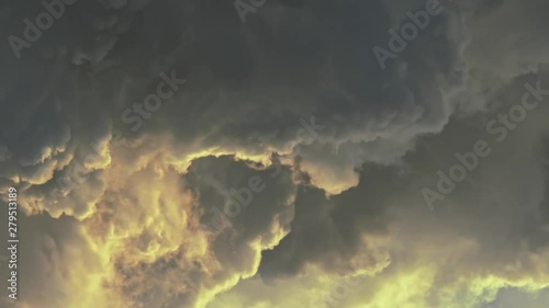 The radioactive clouds shined from below with the sun