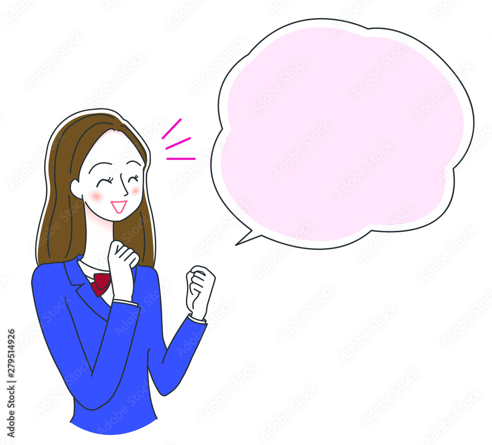 ガッツポーズをする高校生のイラスト ガッツポーズをする高校生のイラスト