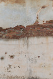 Old brick wall pattern, cracked red brick wall