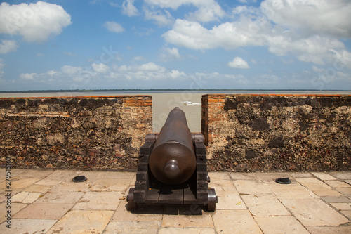 Historical cannon at Forte do Presepio in Belem do Para - Brazil