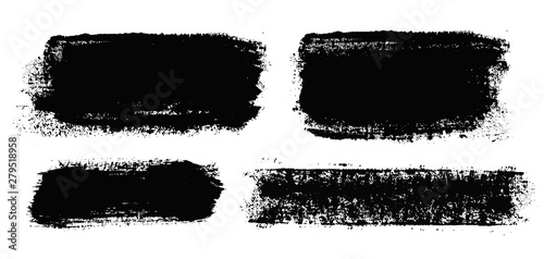 Brush strokes. Vector paintbrush set. Grunge design elements.