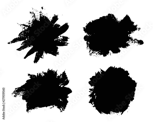 Brush strokes. Vector paintbrush set. Grunge design elements