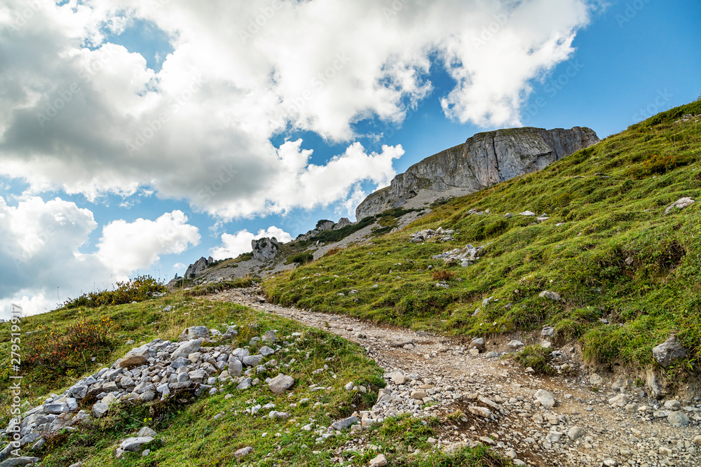 On the Hiking path up to the Summit of the Hoher Ifen mountain / Austria