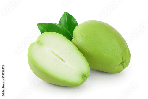 fresh Chayote vegetable isolated on white background