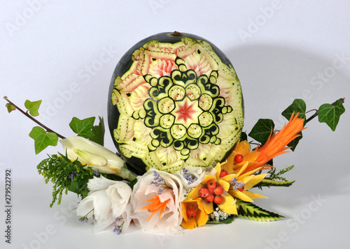 watermelon artistic carving