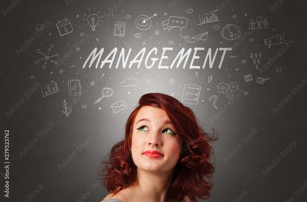 Pretty girl with business task schedule concept Pretty girl with business task schedule concept
