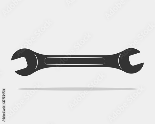 Tools vector wrench icon. Spanner logo design element. Key tool isolated on white background. photo