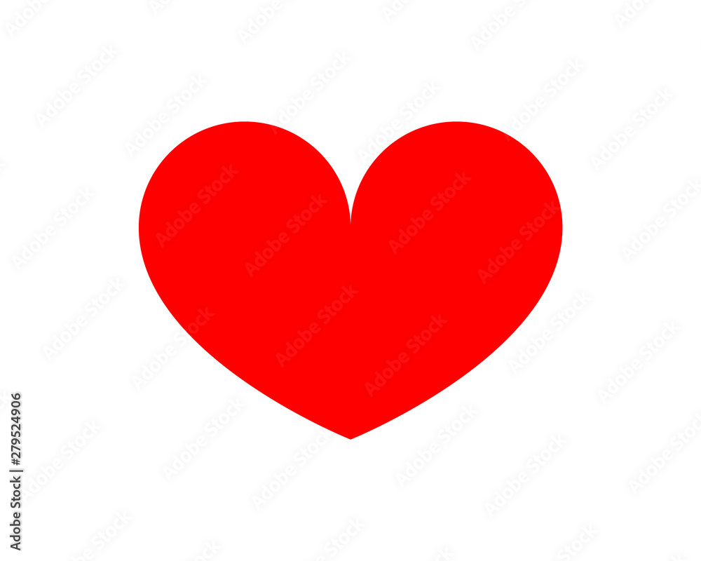 Red shape love heart icon vector isolated on white background. Red shape love heart icon vector isolated on white background.