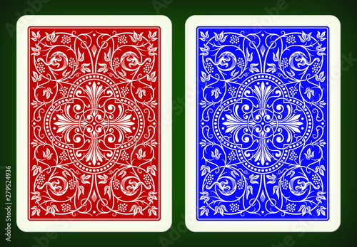 Back side design - playing cards vector illustration