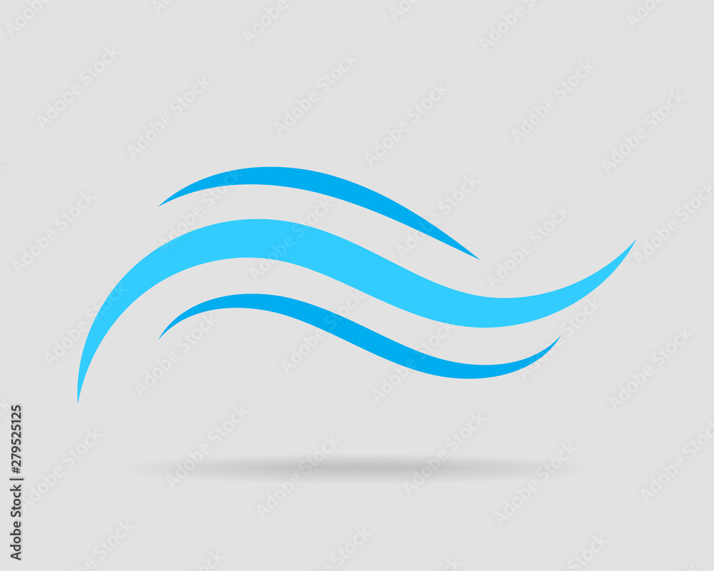 Waves vector design. Water wave icon. Wavy lines isolated.