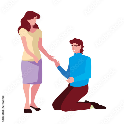 man on his knees proposal woman