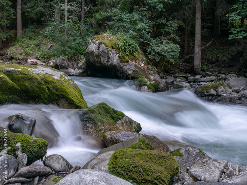 small river in the mountains  slow shutter speed for smooth water level and dreamy effect