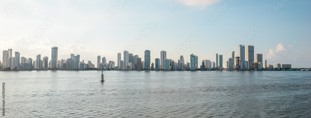 Panorama sky line Cartagena Colombia 