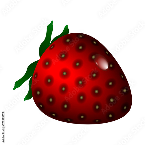 Isolated strawberry image on a white background - Vector