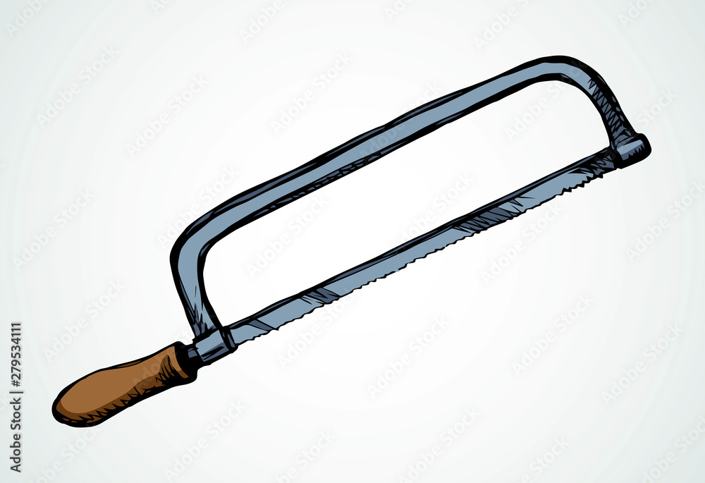 Iron hand saw. Vector drawing Iron hand saw. Vector drawing