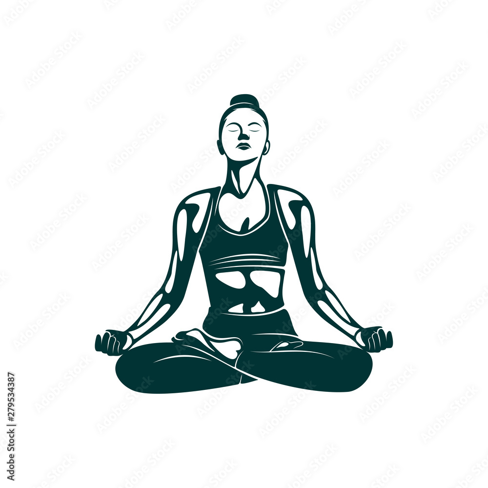 Symbol logo design for yoga center. Yoga icon 6303505 Vector Art at Vecteezy