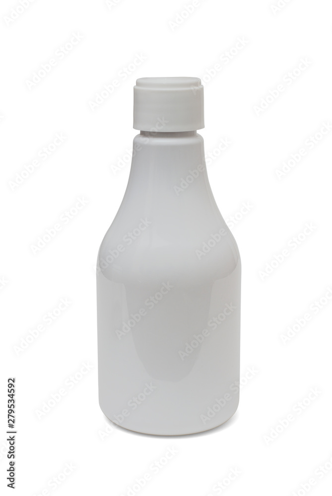 plastic small bottle for medicine or cosmetics isolated on a white background plastic small bottle for medicine or cosmetics isolated on a white background