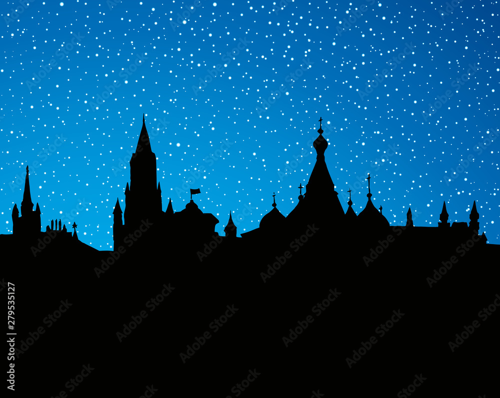 Red Square, Moscow. Vector drawing