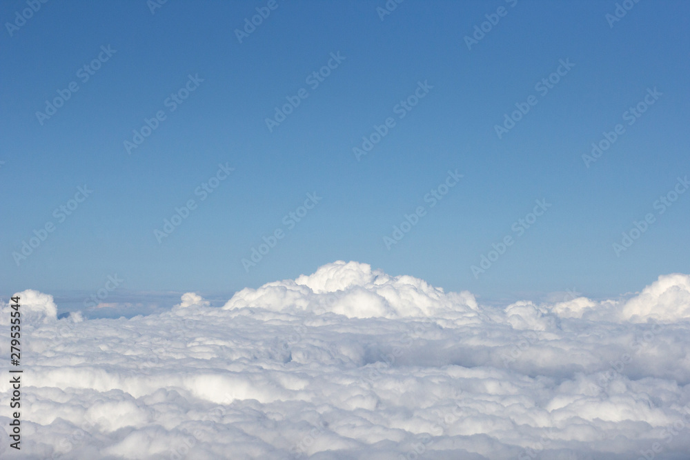 View of cloudscape during flying on plane