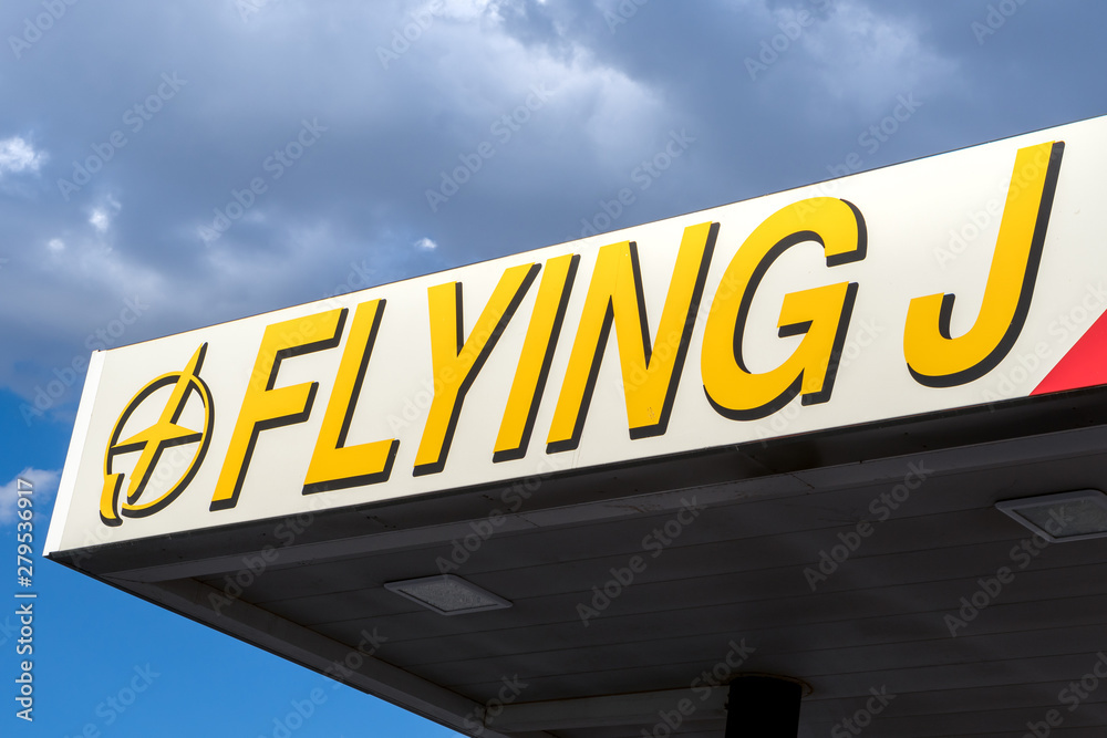 Flying J Truck Stop Exterior and Logo Stock Photo Adobe Stock