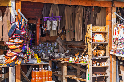 Mongolian and Altai goods on the market. Gorny Altai, Russia