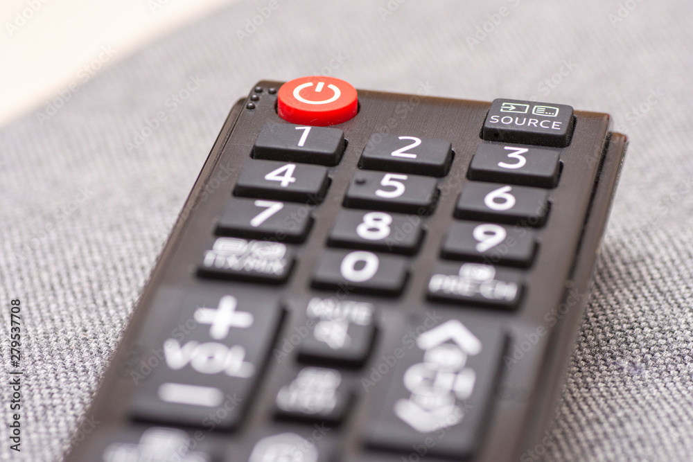 Closeup to smart TV remote control Closeup to smart TV remote control