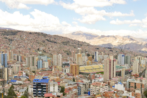 La Paz panoramic view  Bolivia. La Paz is the worlds highest capital.