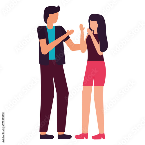 young lovers couple avatars characters