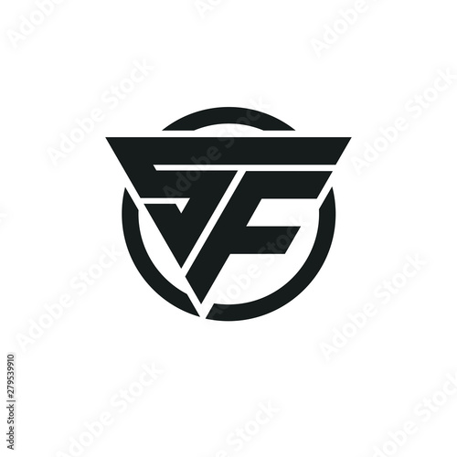 SF FS Triangle Logo Circle Monogram Design Vector Super Hero Concept