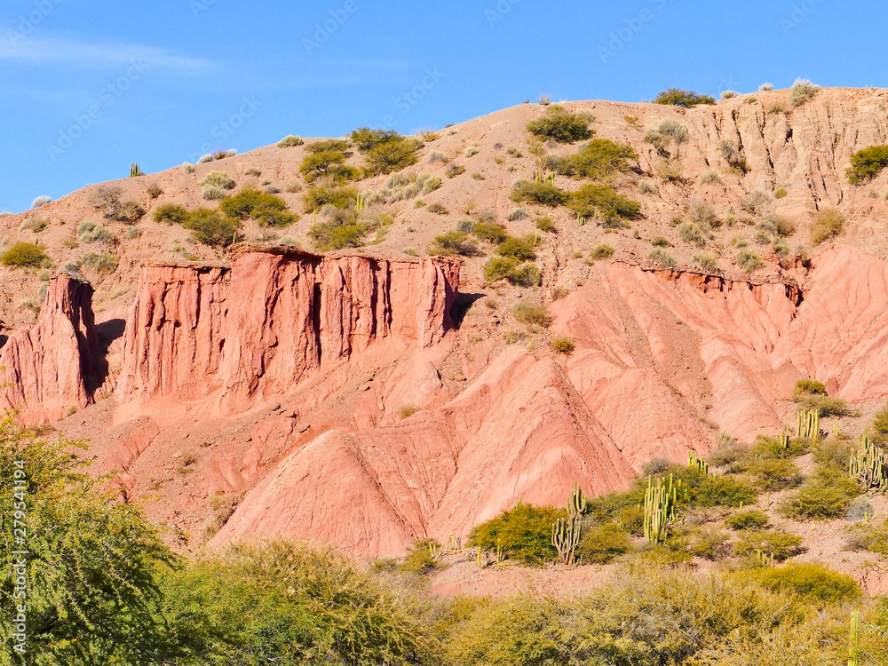 Fototapeta premium Rock formations in the Canon Del Inca, Tupiza Chichas Range, Andes, Southwestern Bolivia, South America