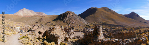 Ruins of a former mining town Pueblo Fantasma, southwestern Bolivia photo