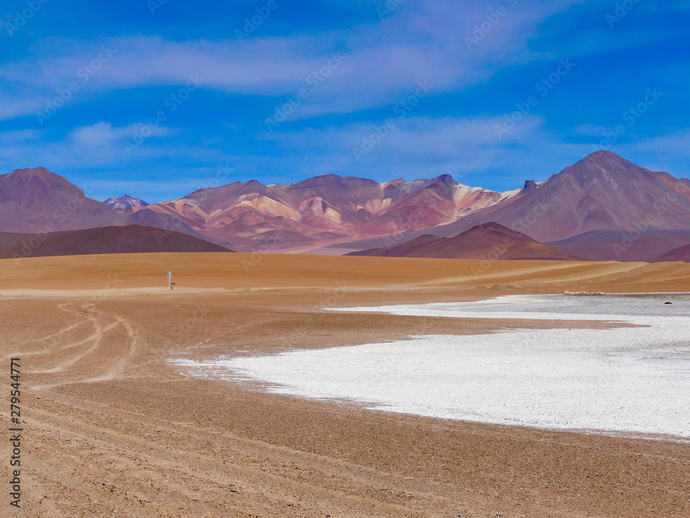 Beautiful Mountains Landscape with sky and clouds in Bolivia