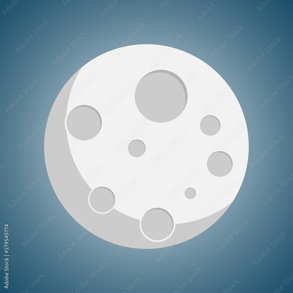 moon in the space flat design vector moon in the space flat design vector