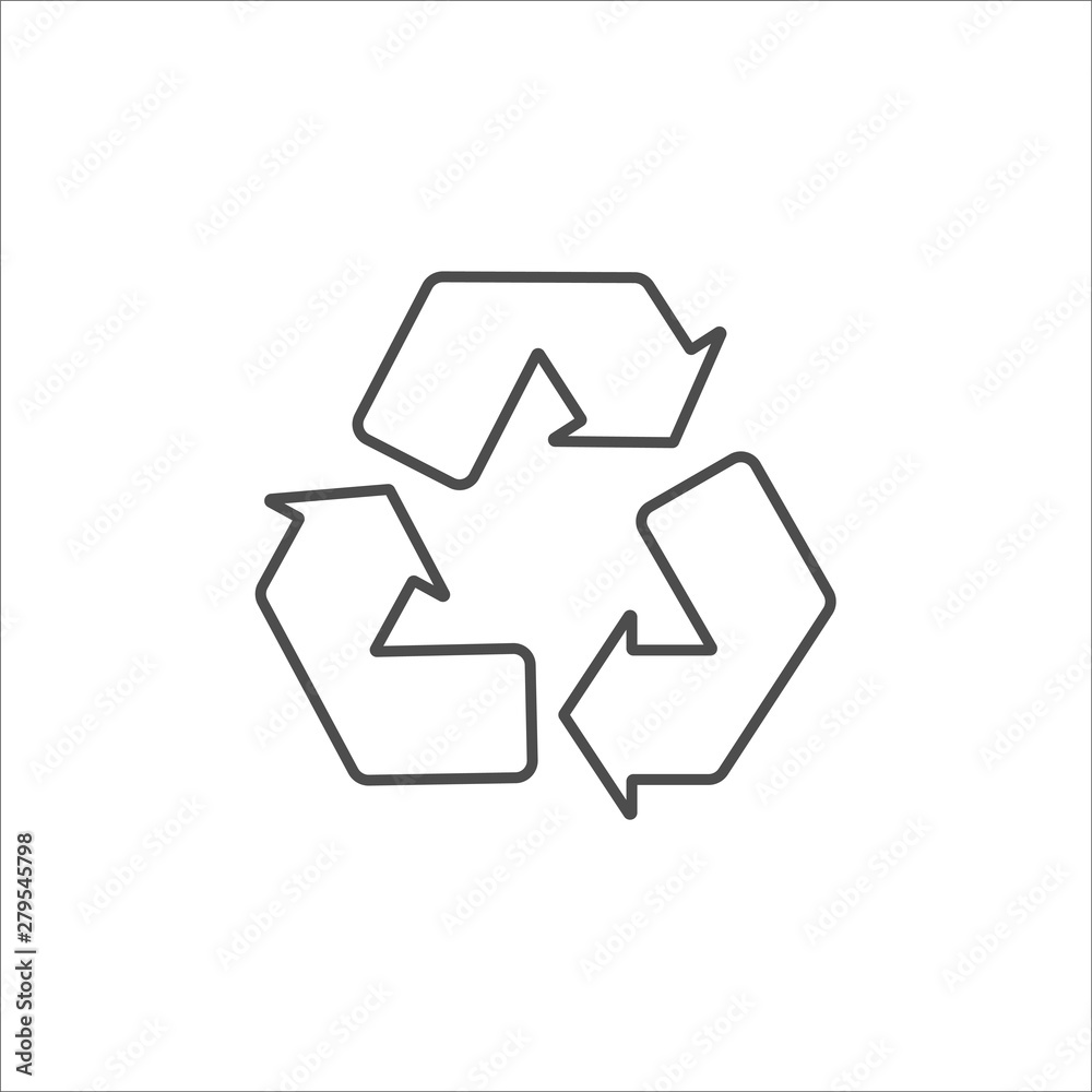recycle black icon on white background vector recycle black icon on white background vector