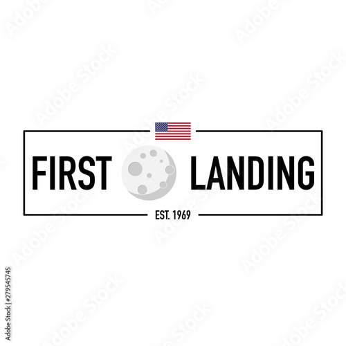 moon first landing 1969 modern banner vector photo