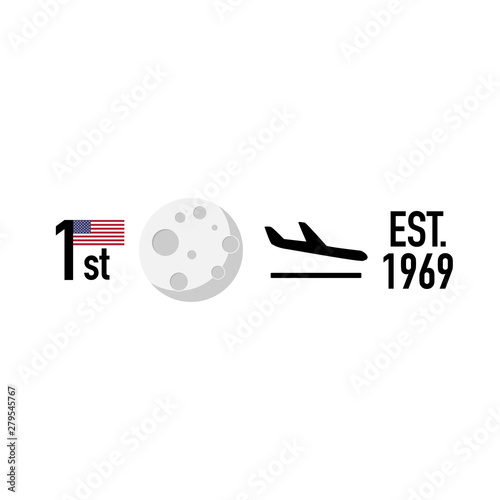 moon first landing 1969 modern banner vector