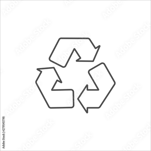 recycle black icon on white background vector