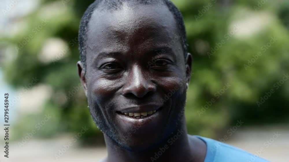 Black African American man portrait face. Black African American man portrait face.