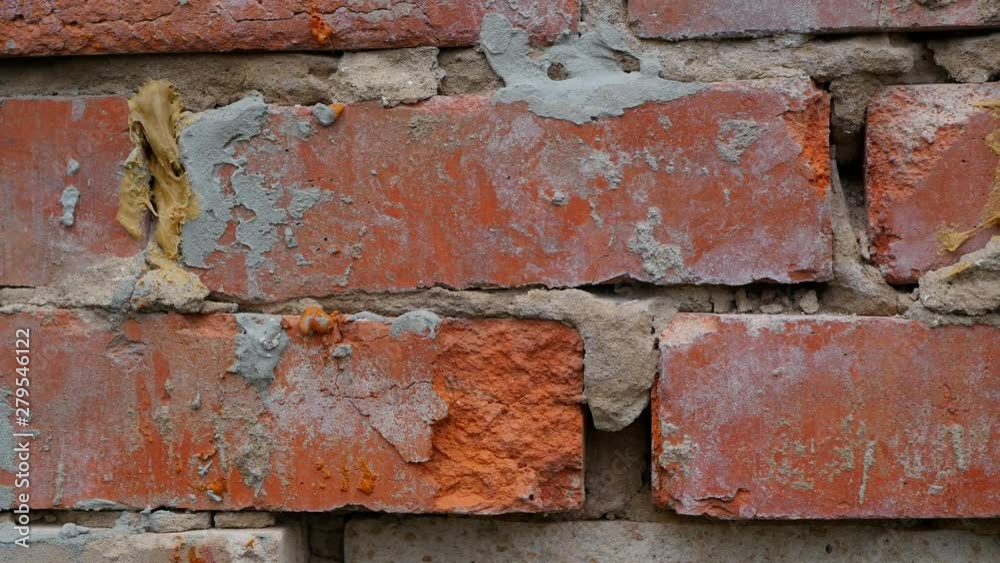 Red Bricks Wall With Cement Stains Slider Shot . Red Bricks Wall With Cement Stains Slider Shot .