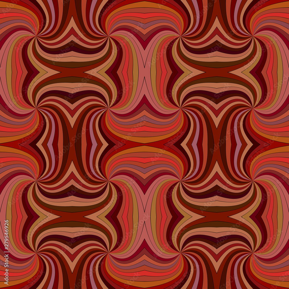 Brown seamless psychedelic geometrcial swirl stripe pattern background