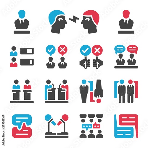 talking and discussion icon set,vector and illustration