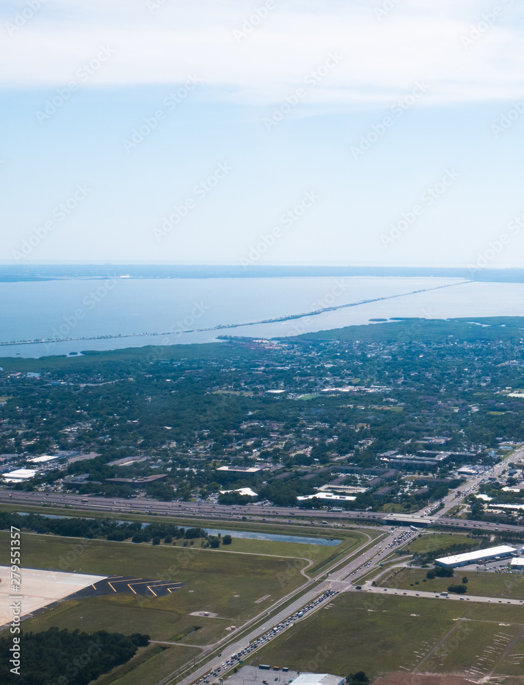 Aerial view of Tampa Airport in Florida, USA	