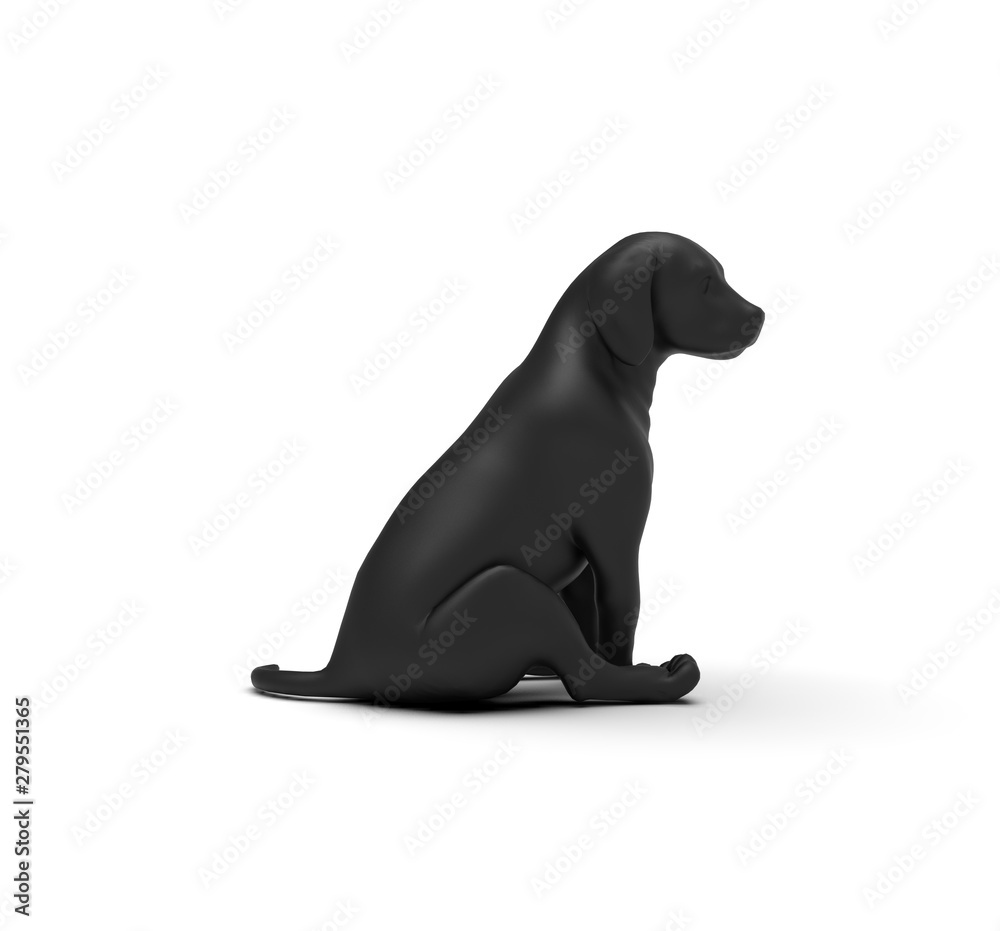 Dog isolated on white background 3D Rendering