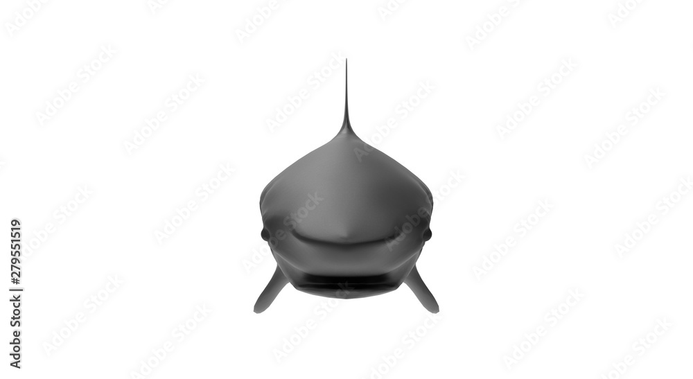 Black Shark on White Background 3D Rendering Black Shark on White Background 3D Rendering