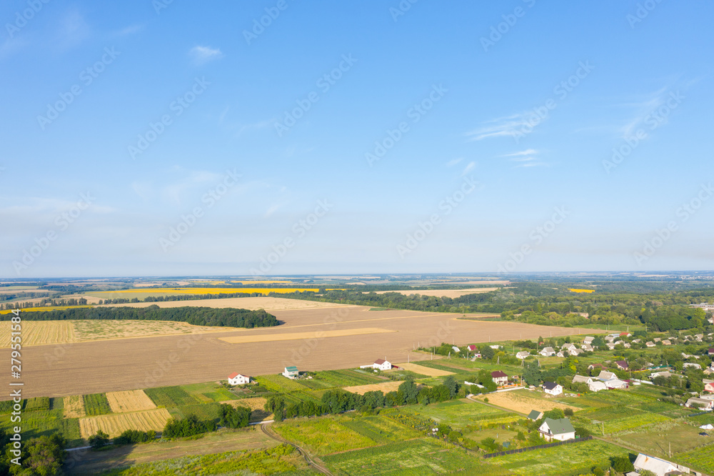 Fototapeta premium Arial view over small village