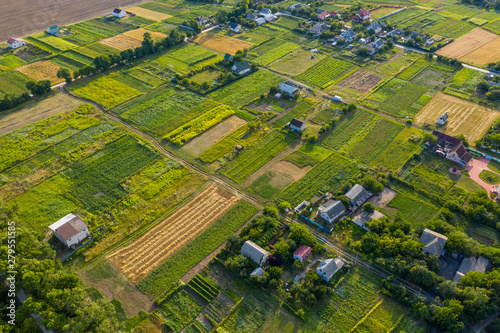 Obraz na płótnie Arial view over small village w salonie