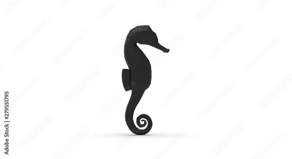 Seahorse isolated on white 3D Rendering Seahorse isolated on white 3D Rendering