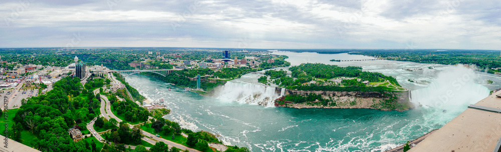 The Niagara River and falls