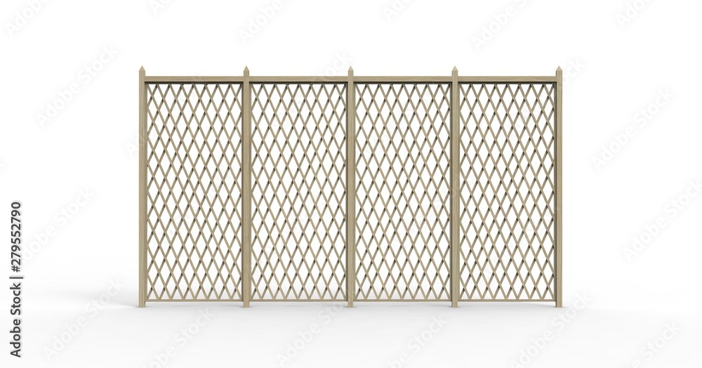 Fence isolated on White 3D Rendering Fence isolated on White 3D Rendering